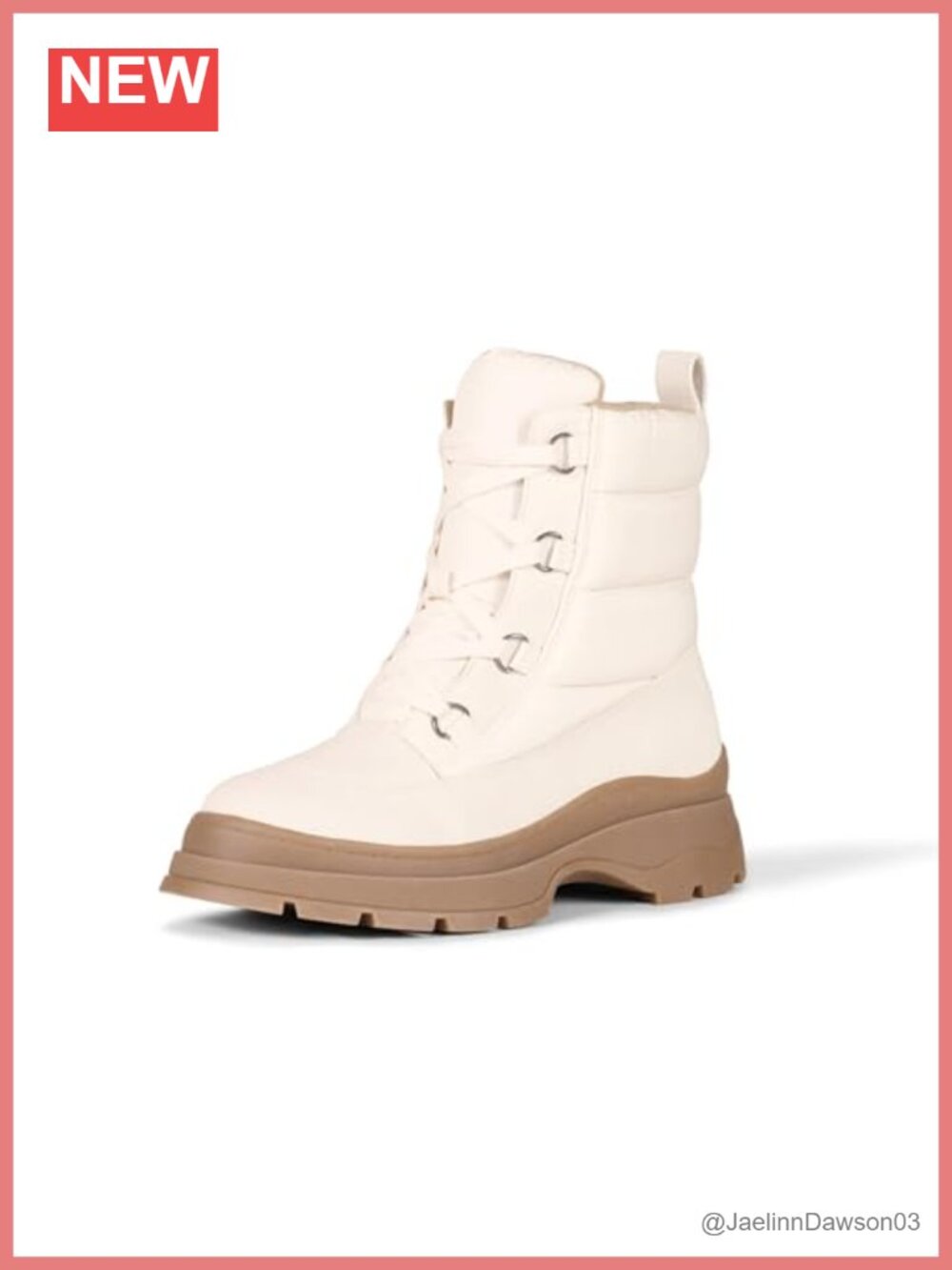 Women's Lace Up Puffer Snow Boots Chunky Heel Faux Suede Winter Ankle Boots